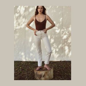 REFORMATION Cynthia High Rise Straight Jeans Color Bone size 30